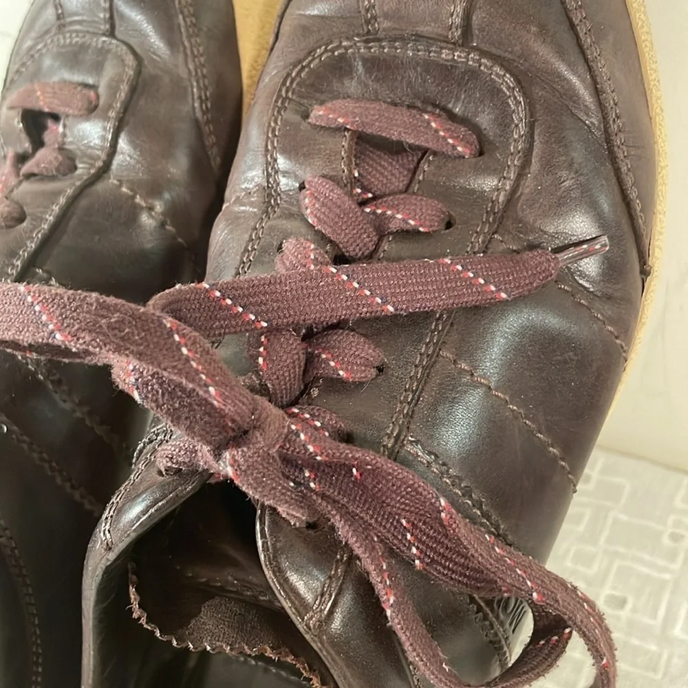 Moncler Chocolate Brown Leather Sneakers Unisex